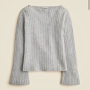 Ribbed boatneck sweater in vintage wool